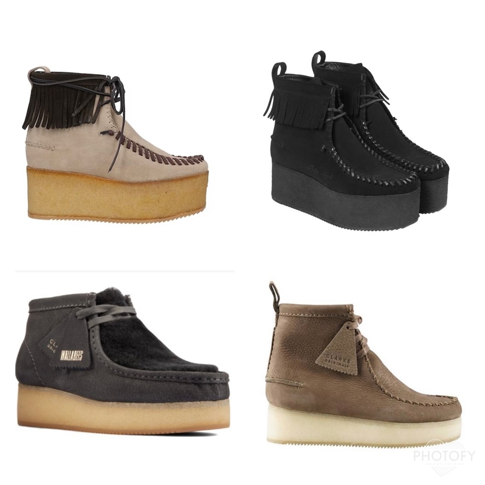 ISO Clark’s Wallabees Platform Wedges boots Collab Palm Angels Sz 10
